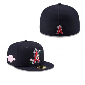 Men's Los Angeles Angels Navy 2002 World Series Bloom Side Patch 59FIFTY Fitted Hat