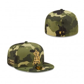 Men's Los Angeles Angels New Era Camo 2022 Armed Forces Day On-Field 59FIFTY Fitted Hat