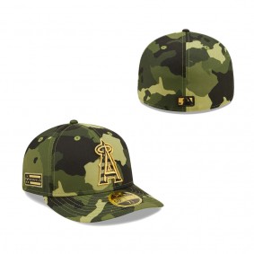 Men's Los Angeles Angels New Era Camo 2022 Armed Forces Day On-Field Low Profile 59FIFTY Hat