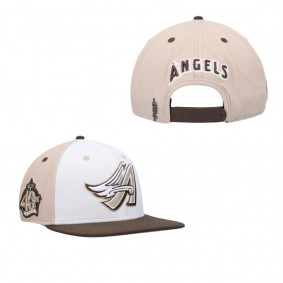 Los Angeles Angels Pro Standard Chocolate Ice Cream Drip Snapback Hat White Brown