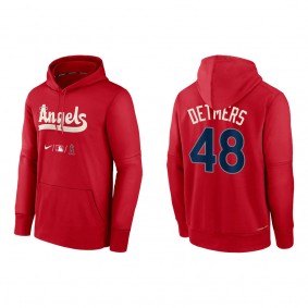 Reid Detmers Men's Angels Red 2022 City Connect Authentic Collection Therma Performance Pullover Hoodie