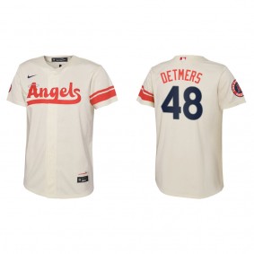 Reid Detmers Youth Angels Cream 2022 City Connect Replica Team Jersey