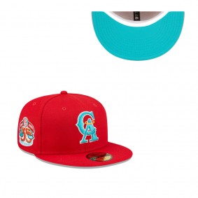 Men's Los Angeles Angels Scarlet 35th Anniversary Undervisor 59FIFTY Fitted Hat