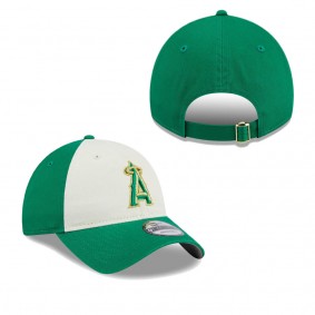 Men's Los Angeles Angels White Green 2024 St. Patrick's Day 9TWENTY Adjustable Hat
