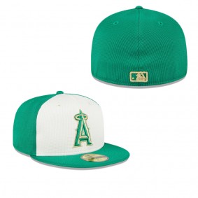 Men's Los Angeles Angels White Green 2024 St. Patrick's Day 59FIFTY Fitted Hat