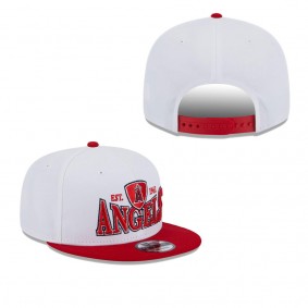 Men's Los Angeles Angels White Red Crest 9FIFTY Snapback Hat