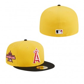 Men's Los Angeles Angels Yellow Black Grilled 59FIFTY Fitted Hat