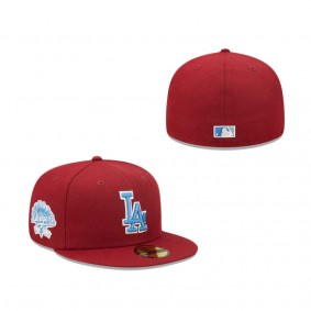 Los Angeles Dodgers Cardinal 100th Anniversary Air Force Blue Undervisor 59FIFTY Fitted Hat