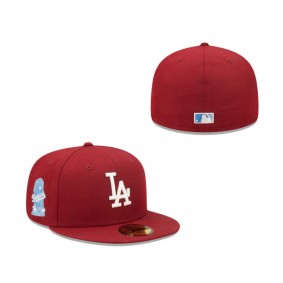 Los Angeles Dodgers Cardinal 2020 World Series Air Force Blue Undervisor 59FIFTY Fitted Hat