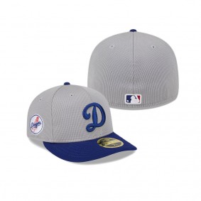 Men's Los Angeles Dodgers Gray 2024 Batting Practice Low Profile 59FIFTY Fitted Hat