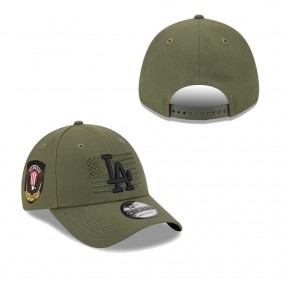Men's Los Angeles Dodgers Green 2023 Armed Forces Day 9FORTY Adjustable Hat