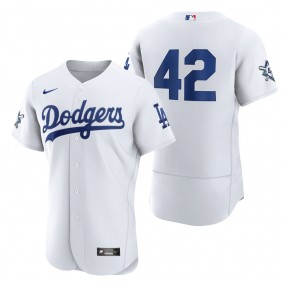 Men's Los Angeles Dodgers Jackie Robinson Nike White Authentic Player Jersey