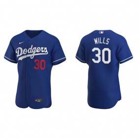 Men's Los Angeles Dodgers Maury Wills Royal Authentic Alternate Jersey