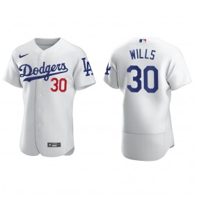 Men's Los Angeles Dodgers Maury Wills White Authentic Home Jersey