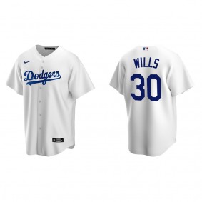 Men's Los Angeles Dodgers Maury Wills White Replica Home Jersey