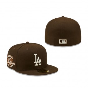 Los Angeles Dodgers New Era 50th Anniversary Cream Undervisor 59FIFTY Fitted Hat Brown