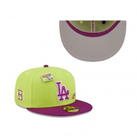 Men's Los Angeles Dodgers New Era Green Purple MLB x Big League Chew Swingin' Sour Apple Flavor Pack 59FIFTY Fitted Hat