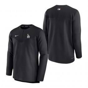 Men's Los Angeles Dodgers Nike Black Authentic Collection Game Time Performance Half-Zip Top