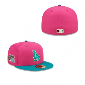 Men's Los Angeles Dodgers Pink Green Cooperstown Collection 1981 World Series Passion Forest 59FIFTY Fitted Hat