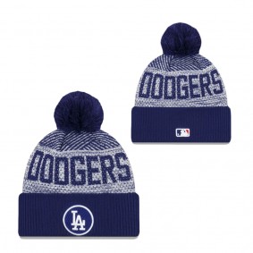 Men's Los Angeles Dodgers Royal Authentic Collection Sport Cuffed Knit Hat with Pom