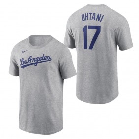 Men's Los Angeles Dodgers Shohei Ohtani Gray 2024 Fuse Name & Number T-Shirt