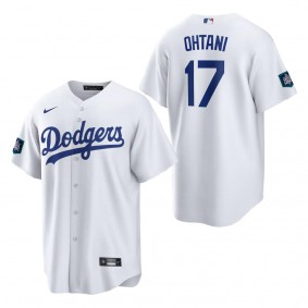 Men's Los Angeles Dodgers Shohei Ohtani White 2024 MLB World Tour Seoul Series Home Replica Player Jersey