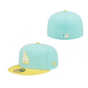 Men's Los Angeles Dodgers New Era Turquoise Yellow Spring Color Pack Two-Tone 59FIFTY Fitted Hat