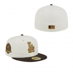 Men's Los Angeles Dodgers White Brown 50th Team Anniversary 59FIFTY Fitted Hat