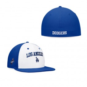 Men's Los Angeles Dodgers White Royal Iconic Color Blocked Fitted Hat