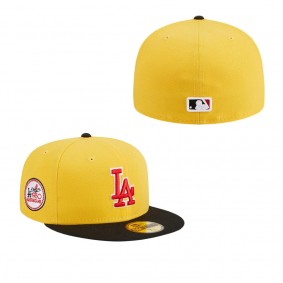 Men's Los Angeles Dodgers Yellow Black Grilled 59FIFTY Fitted Hat