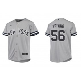 Youth New York Yankees Lou Trivino Gray Replica Road Jersey
