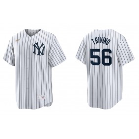 Youth New York Yankees Lou Trivino White Cooperstown Collection Jersey