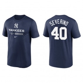 Luis Severino New York Yankees Navy 2022 Postseason Authentic Collection Dugout T-Shirt
