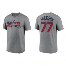 Luke Jackson Atlanta Braves Heather Charcoal 2022 Postseason T-Shirt