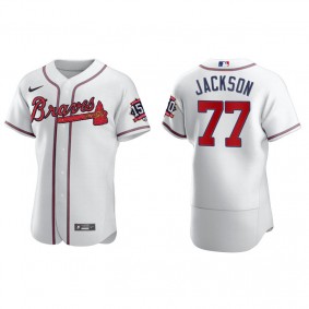 Luke Jackson Men's Atlanta Braves White Home 2021 World Series 150th Anniversary Jersey