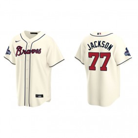 Luke Jackson Men's Atlanta Braves Cream Alternate 2021 World Series Champions Replica Jersey