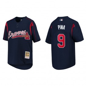 Manny Pina Atlanta Braves Navy Cooperstown Collection Mesh Batting Practice Jersey