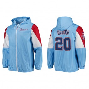 Marcell Ozuna Men's Atlanta Braves Mitchell & Ness Light Blue Throw It Back Full-Zip Windbreaker Jacket