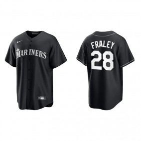 Men's Seattle Mariners Jake Fraley Black White Replica Official Jersey