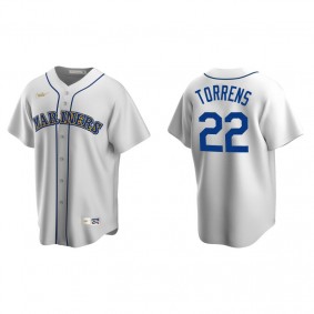 Men's Seattle Mariners Luis Torrens White Cooperstown Collection Home Jersey
