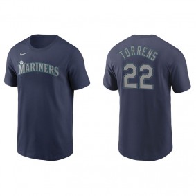 Men's Seattle Mariners Luis Torrens Navy Name & Number Nike T-Shirt