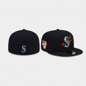 Seattle Mariners Leafy Front Navy 59FIFTY Fitted Hat