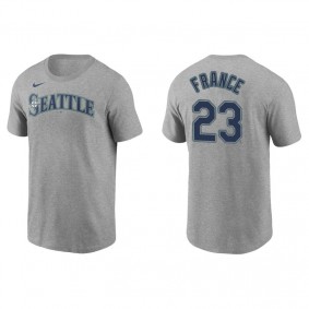 Men's Seattle Mariners Ty France Gray Name & Number Nike T-Shirt