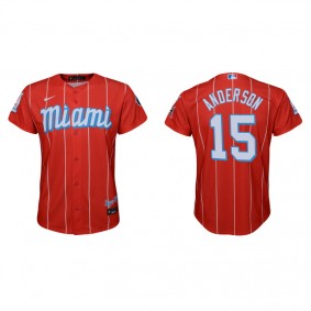 Youth Miami Marlins Brian Anderson Red 2021 City Connect Replica Jersey