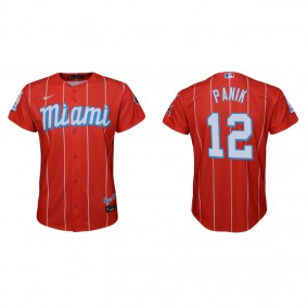 Youth Miami Marlins Joe Panik Red 2021 City Connect Replica Jersey