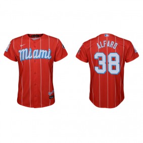 Youth Miami Marlins Jorge Alfaro Red 2021 City Connect Replica Jersey
