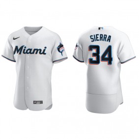 Men's Miami Marlins Magneuris Sierra White Authentic Home Jersey