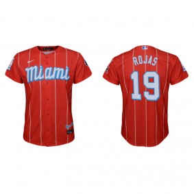 Youth Miami Marlins Miguel Rojas Red 2021 City Connect Replica Jersey
