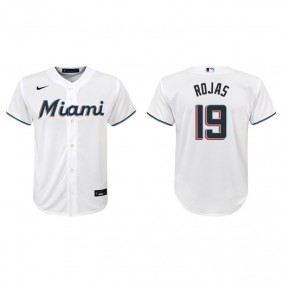 Youth Miami Marlins Miguel Rojas White Replica Home Jersey