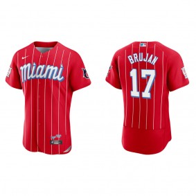 Miami Marlins Vidal Brujan Red City Connect Authentic Jersey